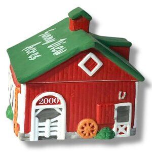 Vintage Figis Horse Barn Trinket Box Hand Painted Porcelain Farmhouse Decor 2000
